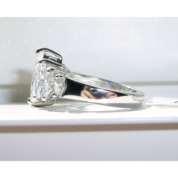 STAINLESS STEEL 5 Marquise Cut Cubic Zirconia Ring Sizes 6-10 - Picture 9 of 16